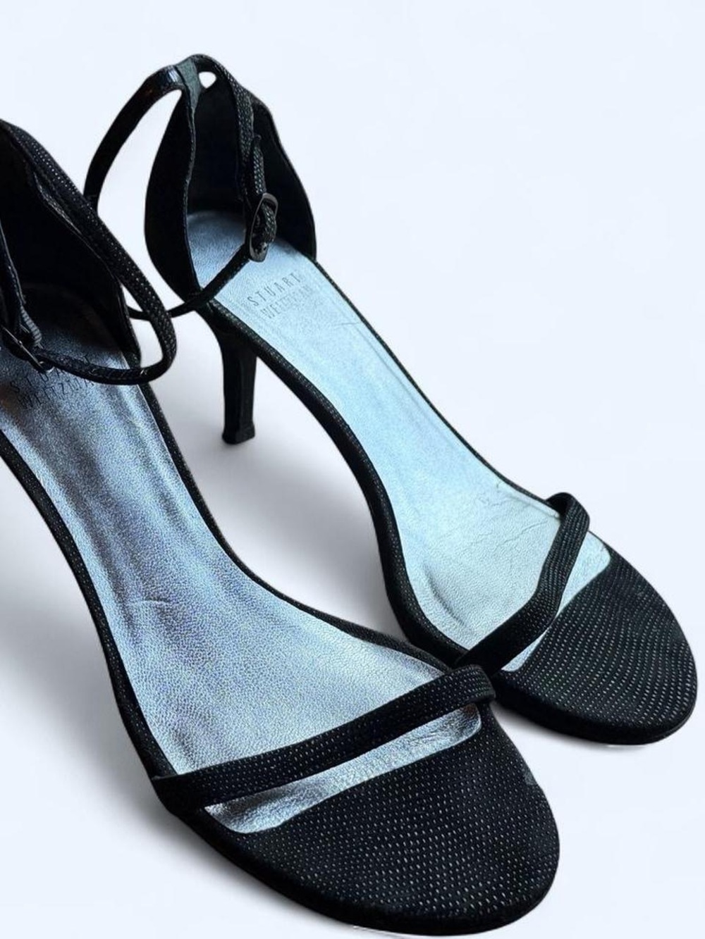 Stuart Weitzman Black Ankle-Strap Open-Toe Heels size 7M worn once